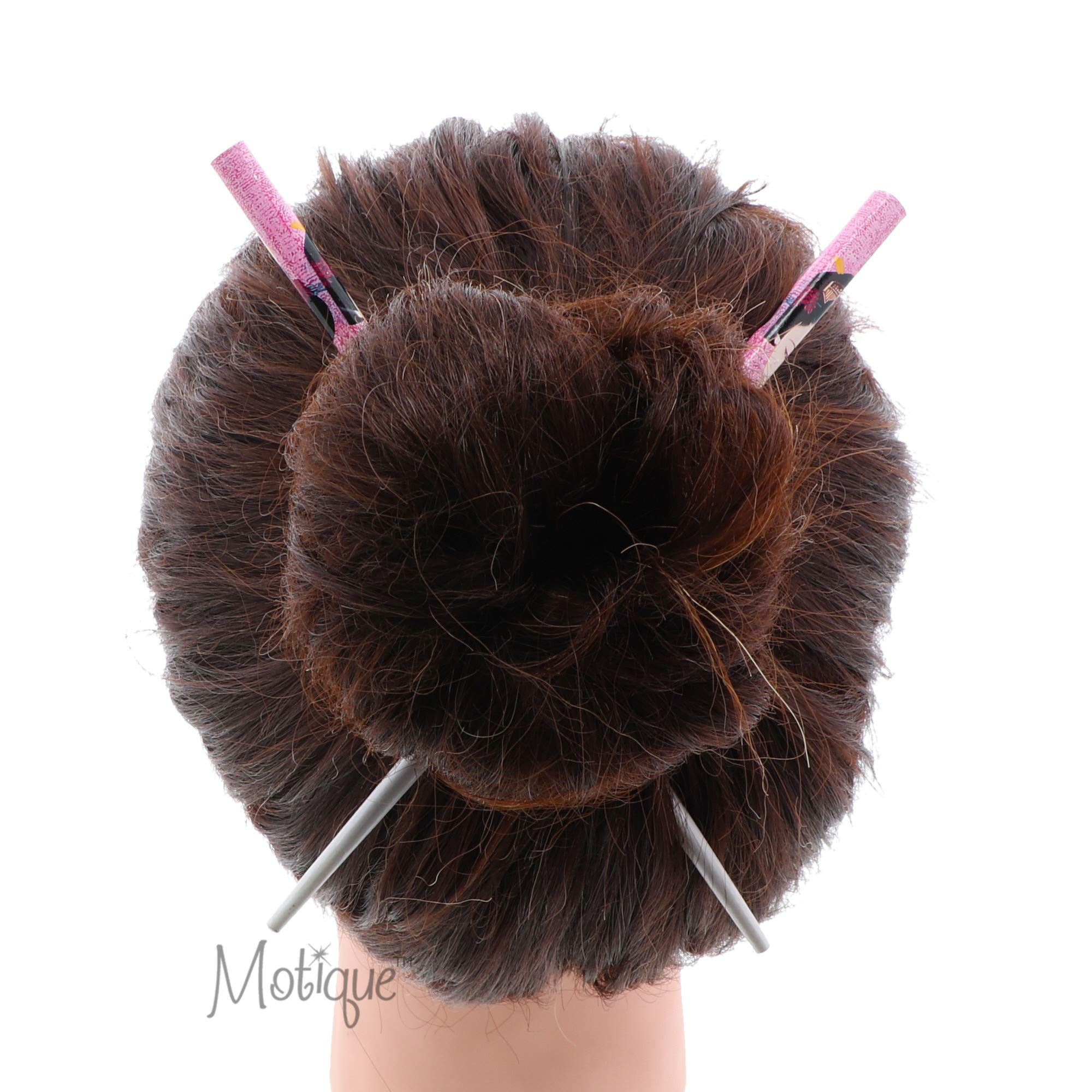 7.25 Inch Elegant Chinese Lady Print Wooden Hair Sticks for Women - White, Perfect for Traditional Hairstyles and Cultural Events