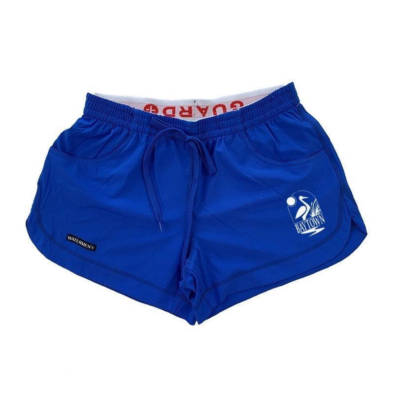 Baytown Women's Aloha Stretch Guard Shorts with Logo - Comfortable Athletic Shorts for Yoga, Running & Beachwear
