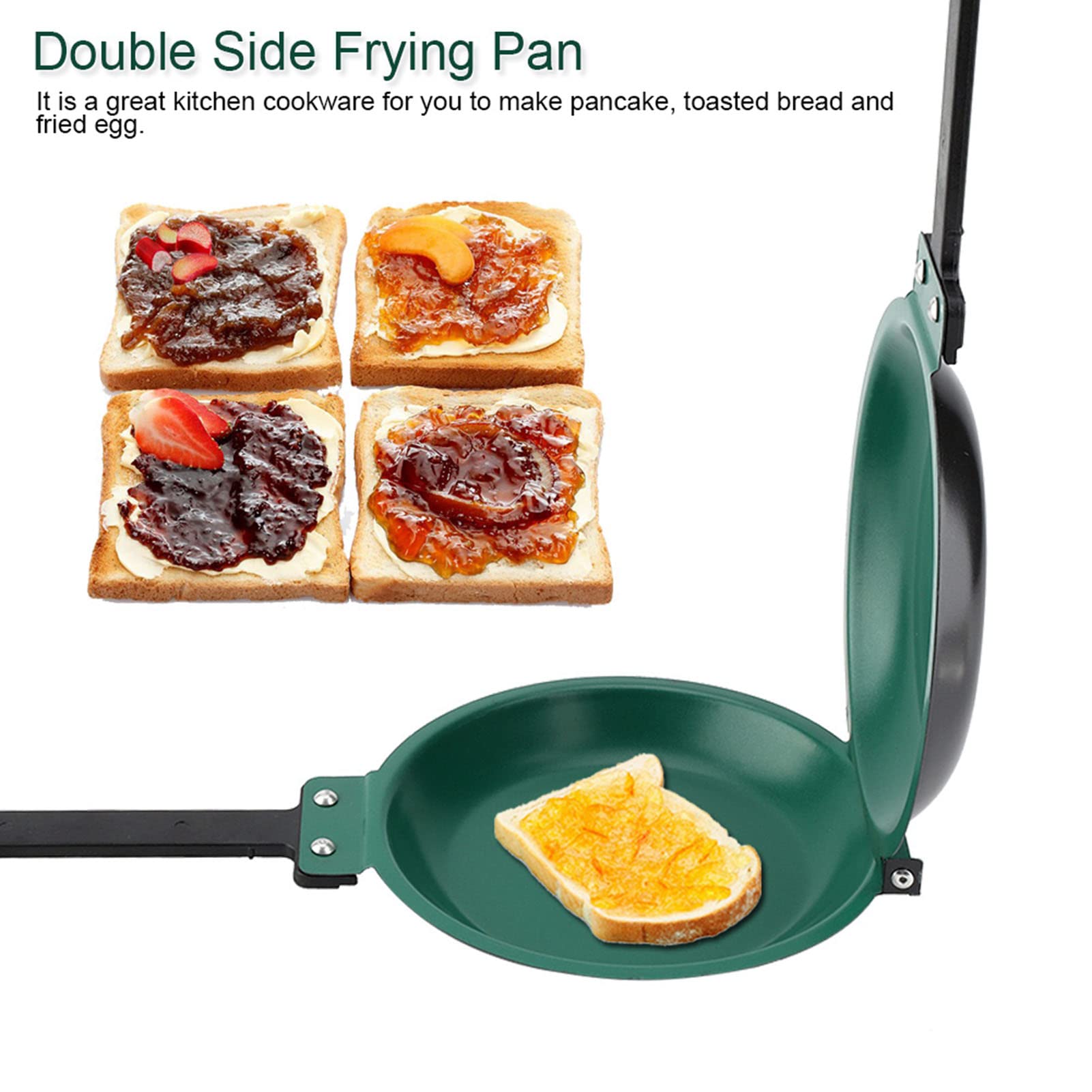 Haofy Non-Stick Double Sided Frying Pan - Flip & Fold Omelette Maker Skillet for Perfect Pancakes, Eggs & Crepes | Ideal for Breakfast Cooking & Camping | Household Kitchen Cookware