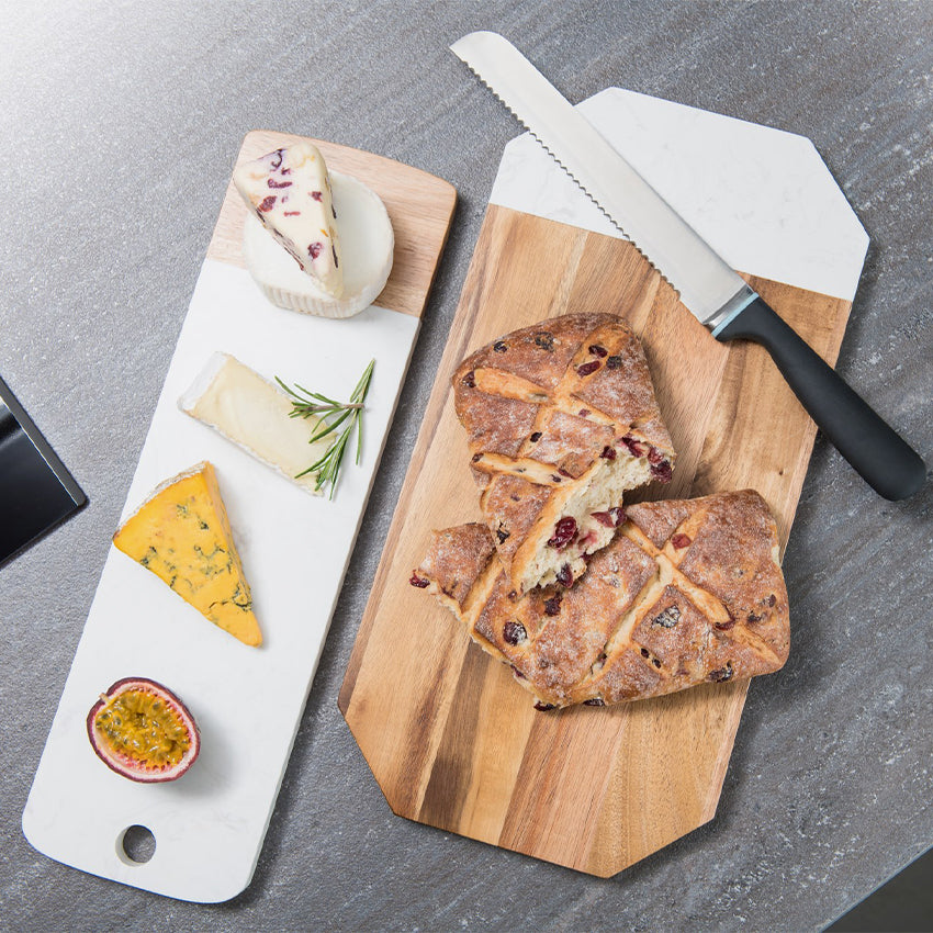 David Shaw Premium Marble Cheese Board - Elegant Rectangular Serving Tray for Charcuterie, Cheese & Appetizers - Perfect for Entertaining, Weddings & Dinner Parties