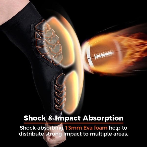 COOLOMG & TS Football Arm Padded Elbow Sleeve for Youth & Adults - Protective Sports Gear for Football, Rugby & Training (Model C01_FT001)