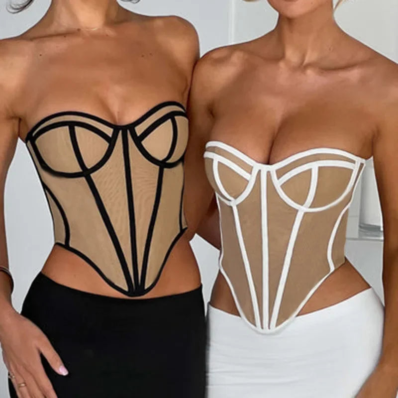 Sexy Backless Corset Top for Women - Sleeveless Bustier Crop Top for Summer, Club & Party Wear | Slim Fit Corset Tops for Night Out, Date Night & Special Occasions
