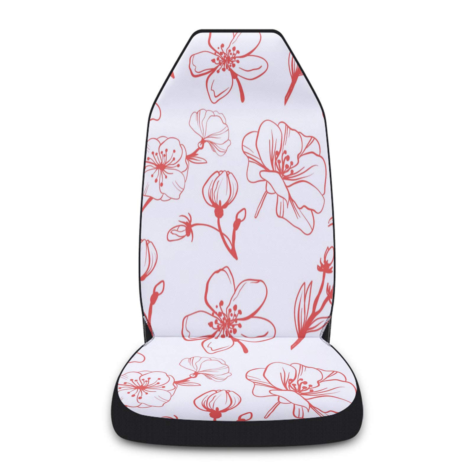 Universal Car Seat Protector Cover Set of 2 - Spring Cherry Blossom Elastic Seat Covers for Cars, Trucks & SUVs | Removable Front Seat Protectors for Comfort & Style | Perfect for Road Trips, Daily Commutes & Child Safety