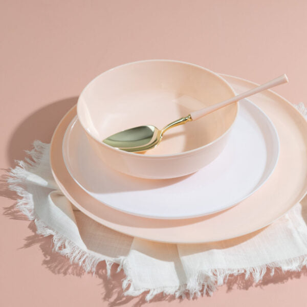 16 oz. Pink Round High-End Plastic Soup Bowls - Set of 10 | Microwave & Dishwasher Safe | Perfect for Restaurants, Catering & Home Use