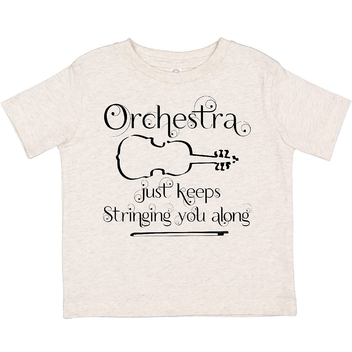 Inktastic Orchestra String Along Toddler T-Shirt - Cute Music-Themed Cotton Tee for Boys & Girls - Perfect for Concerts, Music Classes & Playdates
