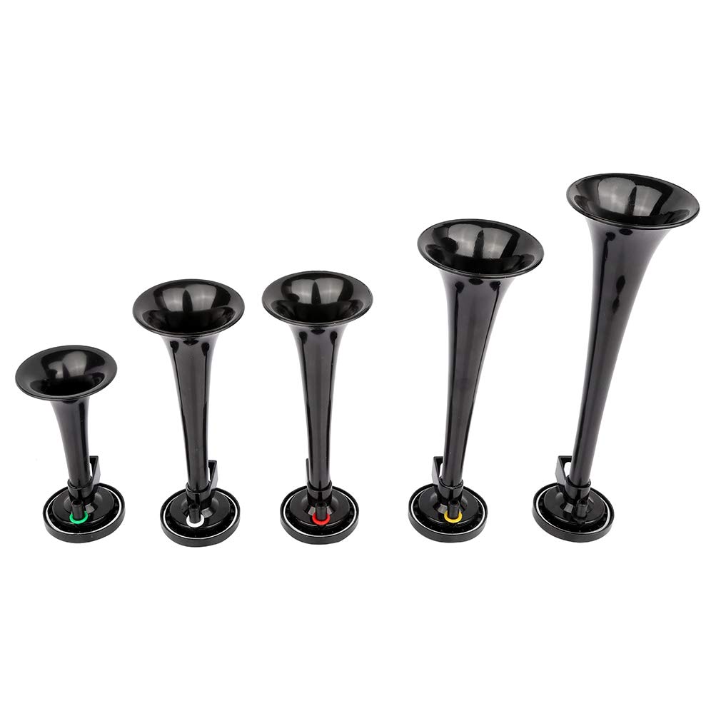 5 Trumpet Electric Air Horn Kit - 12V Train & Car Horn Replacement with Compressor - Loud Sound for Trucks, Boats, Emergency Vehicles - Perfect for Safety Alerts & Sporting Events