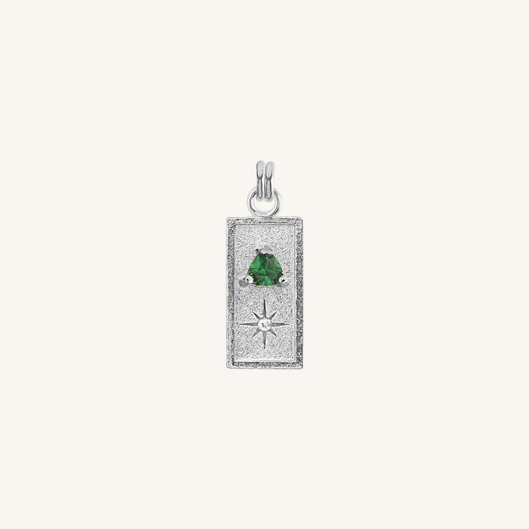 Corinna Emerald Charm Pendant Necklace - Elegant Green Gemstone Jewelry for Women - Perfect for Weddings, Parties & Everyday Wear