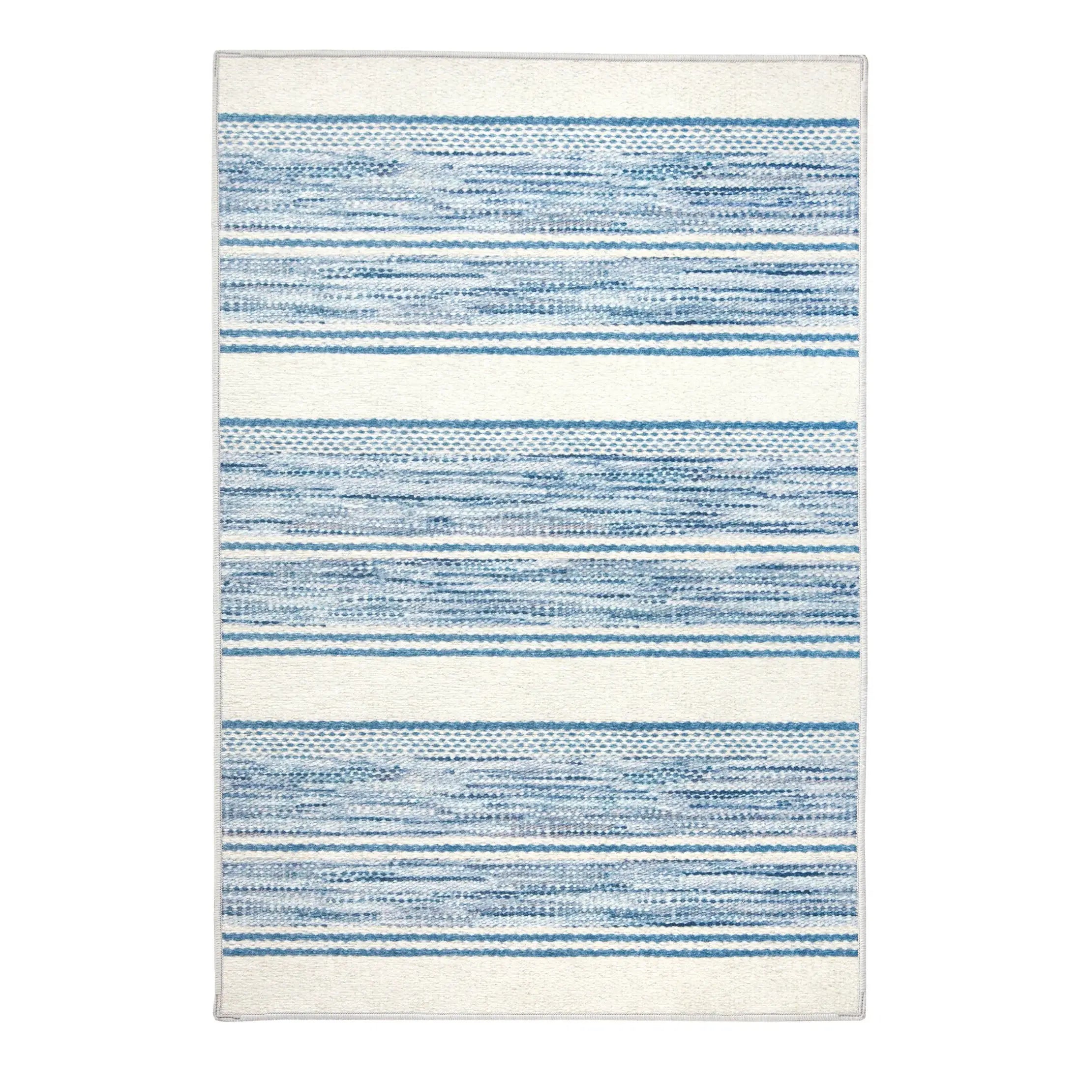 Ellington Striped Washable Area Rug - Soft & Durable for Living Room, Bedroom, or Office - Machine Washable Indoor/Outdoor Carpet