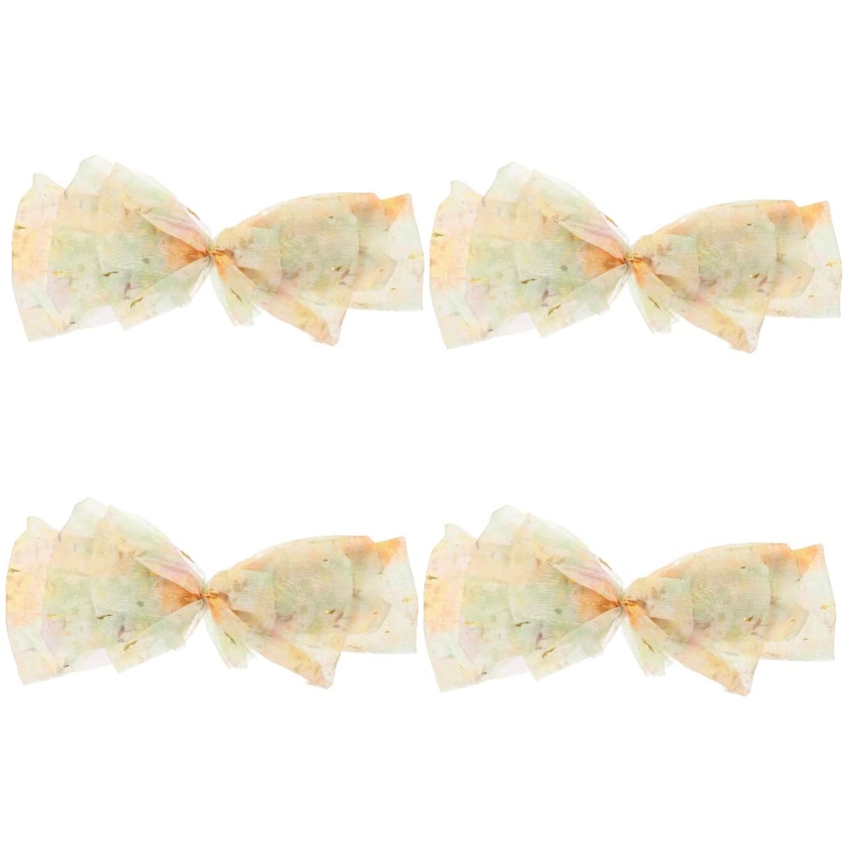 Minkissy 4pcs Spring Snap Hair Clips for Women - Rhinestone French Hair Pins, Ribbon Barrettes, Automatic Hair Clips for Girls - Perfect for Weddings, Parties & Everyday Styling