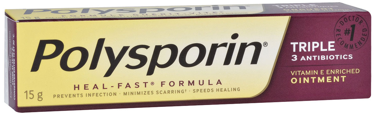 Polysporin Triple Antibiotic Ointment 15g - First Aid Treatment for Cuts, Scrapes & Burns | Wound Care & Infection Prevention