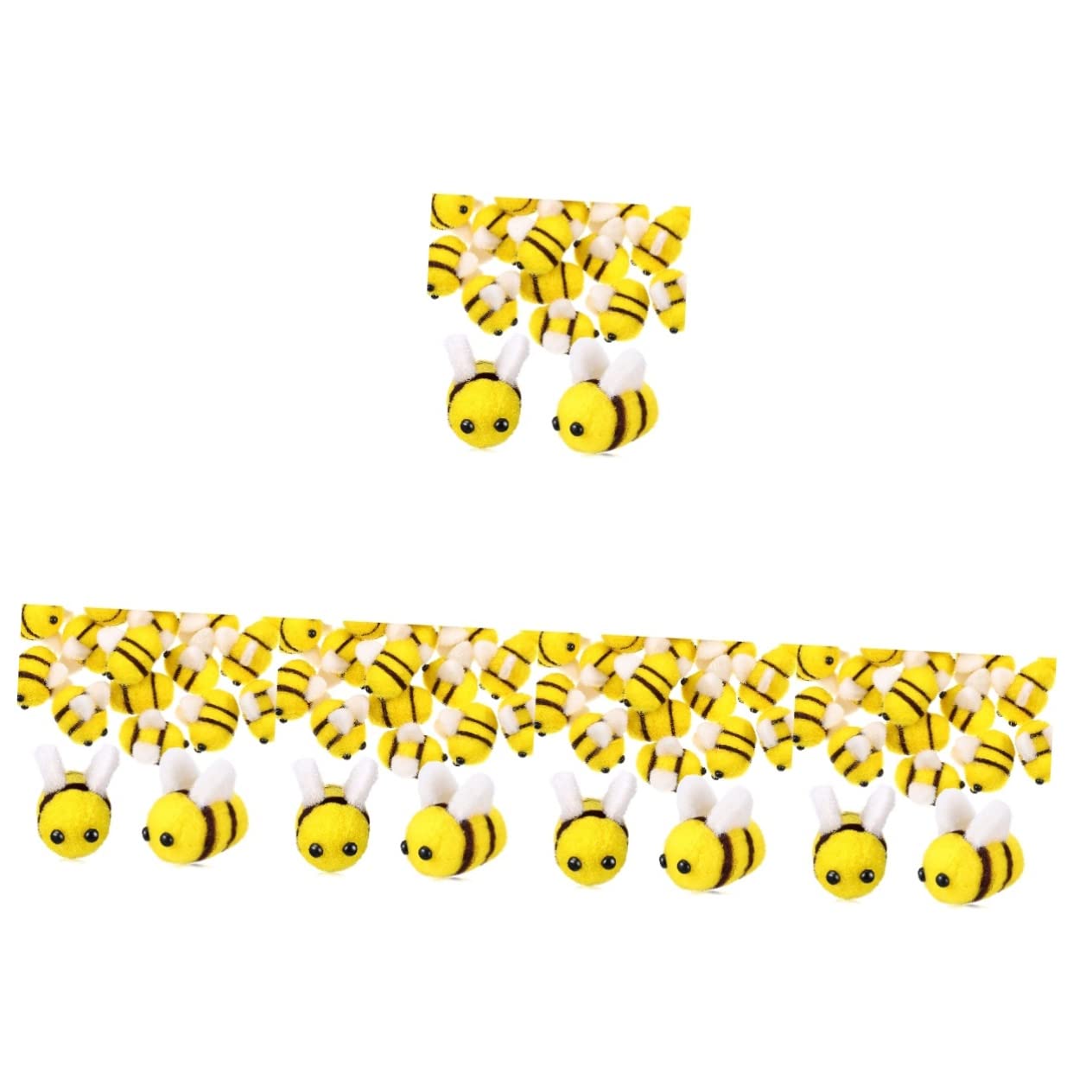 120 Pcs Felt Bee Decor Plush Craft Supplies - DIY Scrapbooking, Baby Toys, Wool Pompom Filling for Home Decor, Party Favors & Gift Wrapping