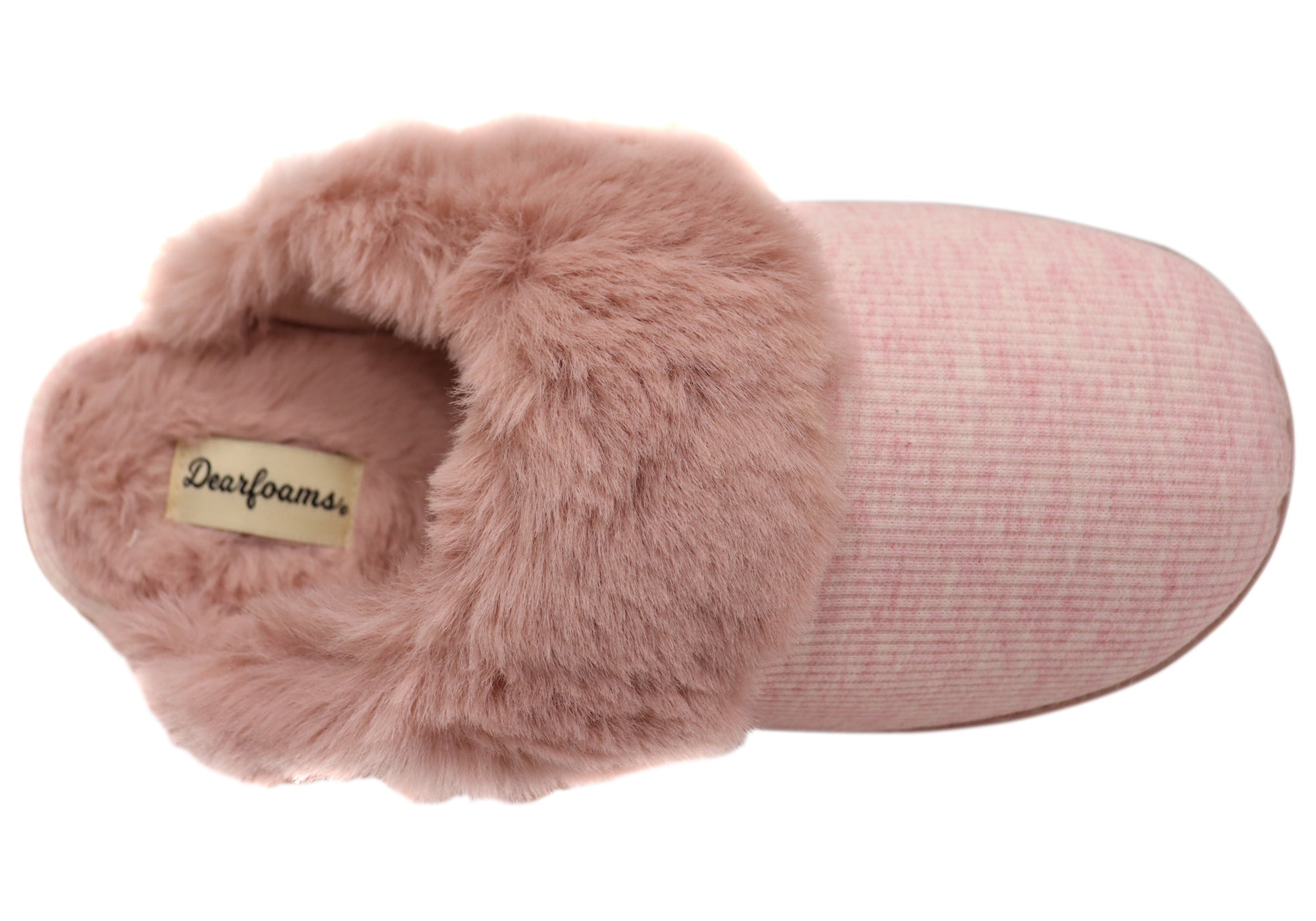 Dearfoams Women's Comfortable Dahlia Rib Knit Scuff Slippers - Cozy House Shoes for Indoor Relaxation & Lounging