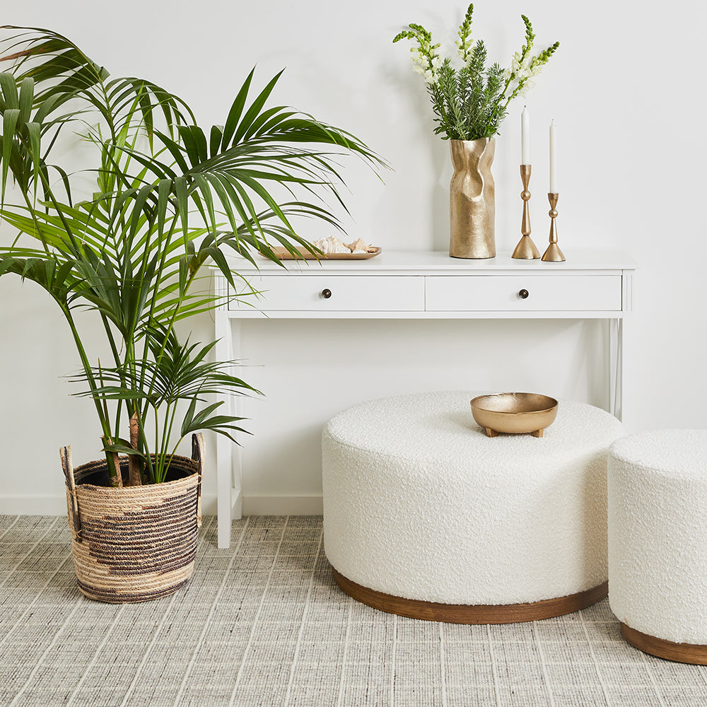 Omari Set of 3 Woven Storage Baskets - Black & Natural Rattan Baskets for Home Organization | Perfect for Living Room, Bedroom, or Bathroom Storage