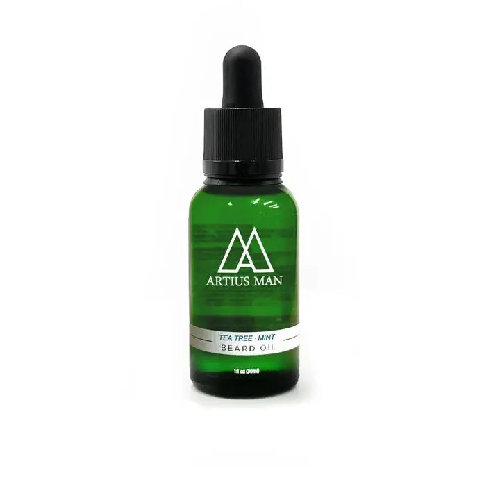 Artius Man Tea Tree Mint Beard Oil for Men - Natural Growth & Conditioning - Perfect for Daily Grooming & Styling