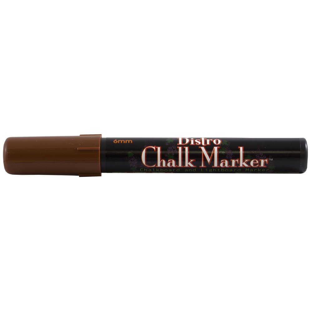 JAM Paper Dustless Erasable Chalk Markers - Broad Tip Liquid Chalk Pen - Brown (1 Pack) - Perfect for Restaurants, Cafes, Blackboards & DIY Chalkboard Signs