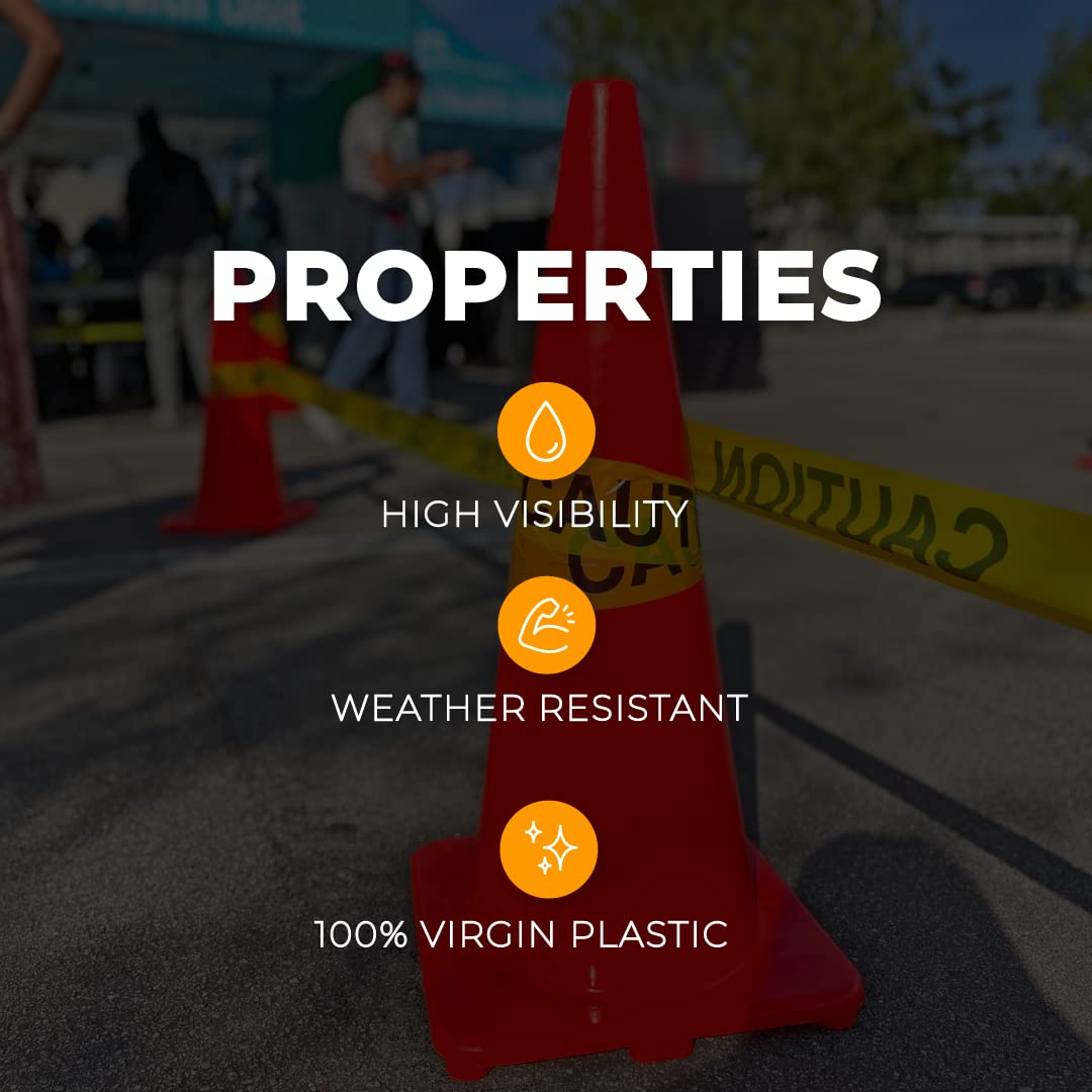 WOD BRC-CUIS Barricade Caution Tape - 3 inch x 1000 feet (Bulk Case 8 Rolls) High Visibility Bright Yellow with Bold Black Text 'CUIDADO' - Heavy Duty Non-Adhesive Safety Tape for Construction Sites, Crime Scenes & Hazard Areas