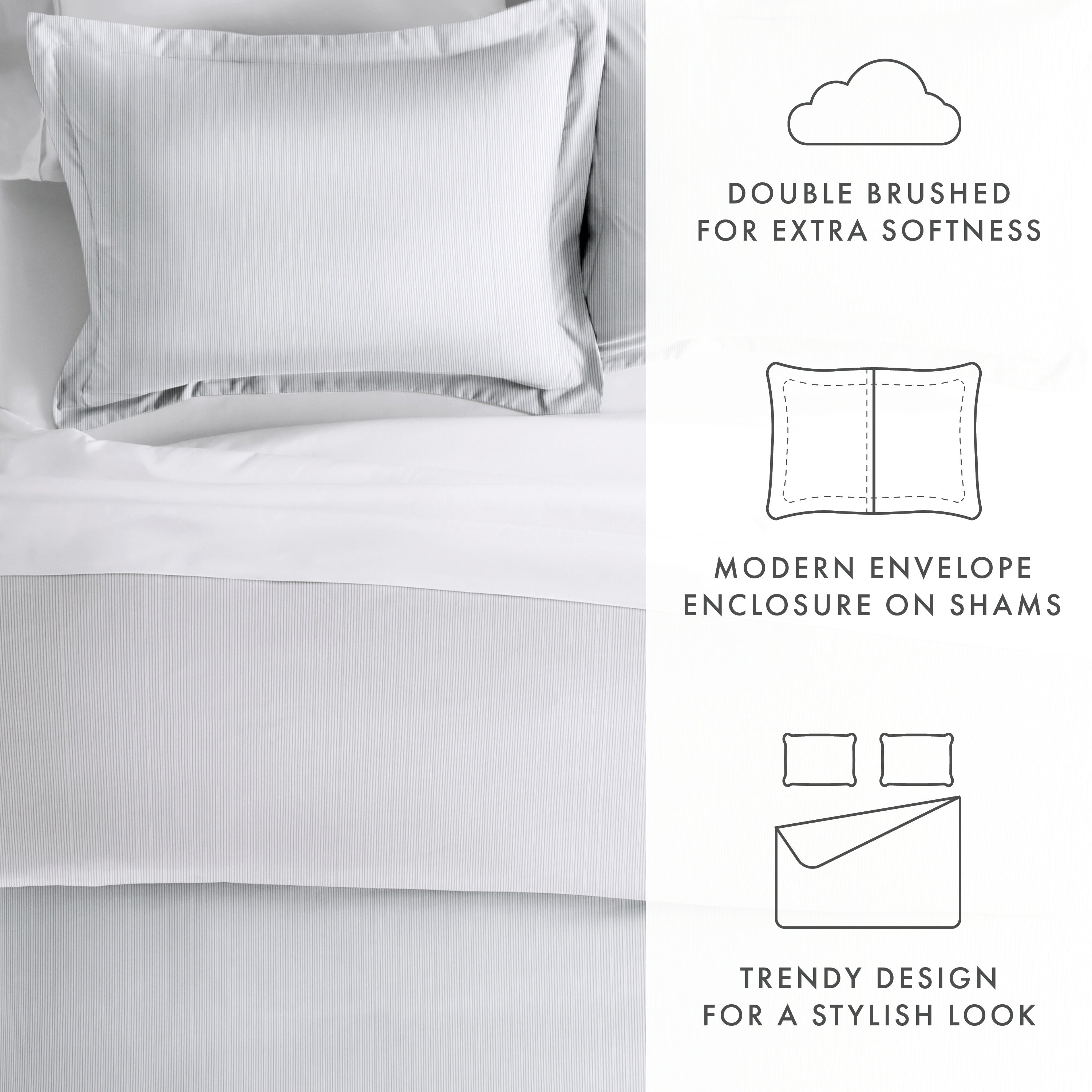 Stylish 3-Piece Duvet Cover Set - Queen Size Bedding with Pillowcases - Perfect for Master Bedroom, Guest Room & Dorm Decor
