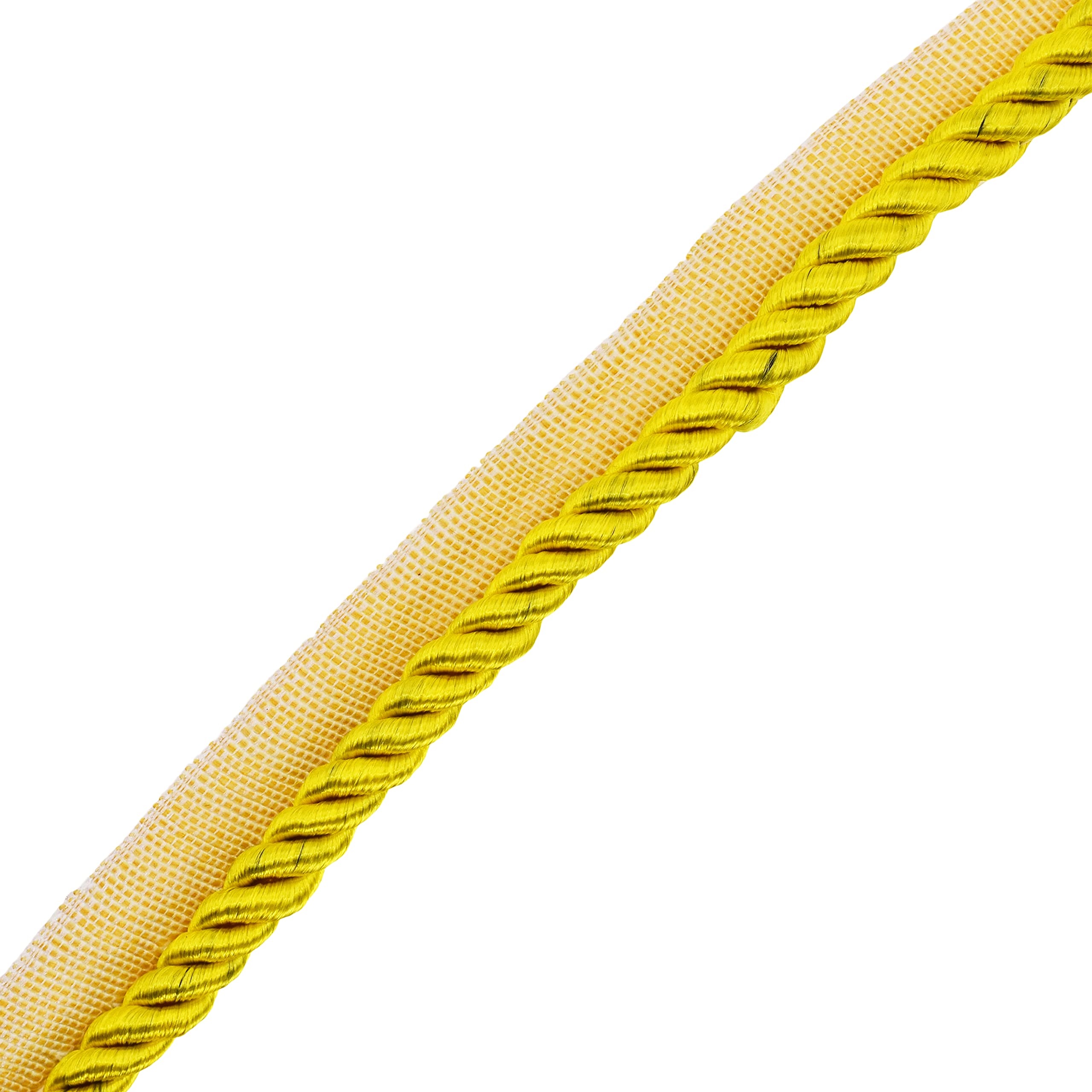 Mandala Crafts Twisted Lip Cord Trim by The Yard - Yellow Sewing Piping Cord for Pillows, Upholstery, Edge Trim | DIY Home Decor, Cushions, Clothing & Craft Projects