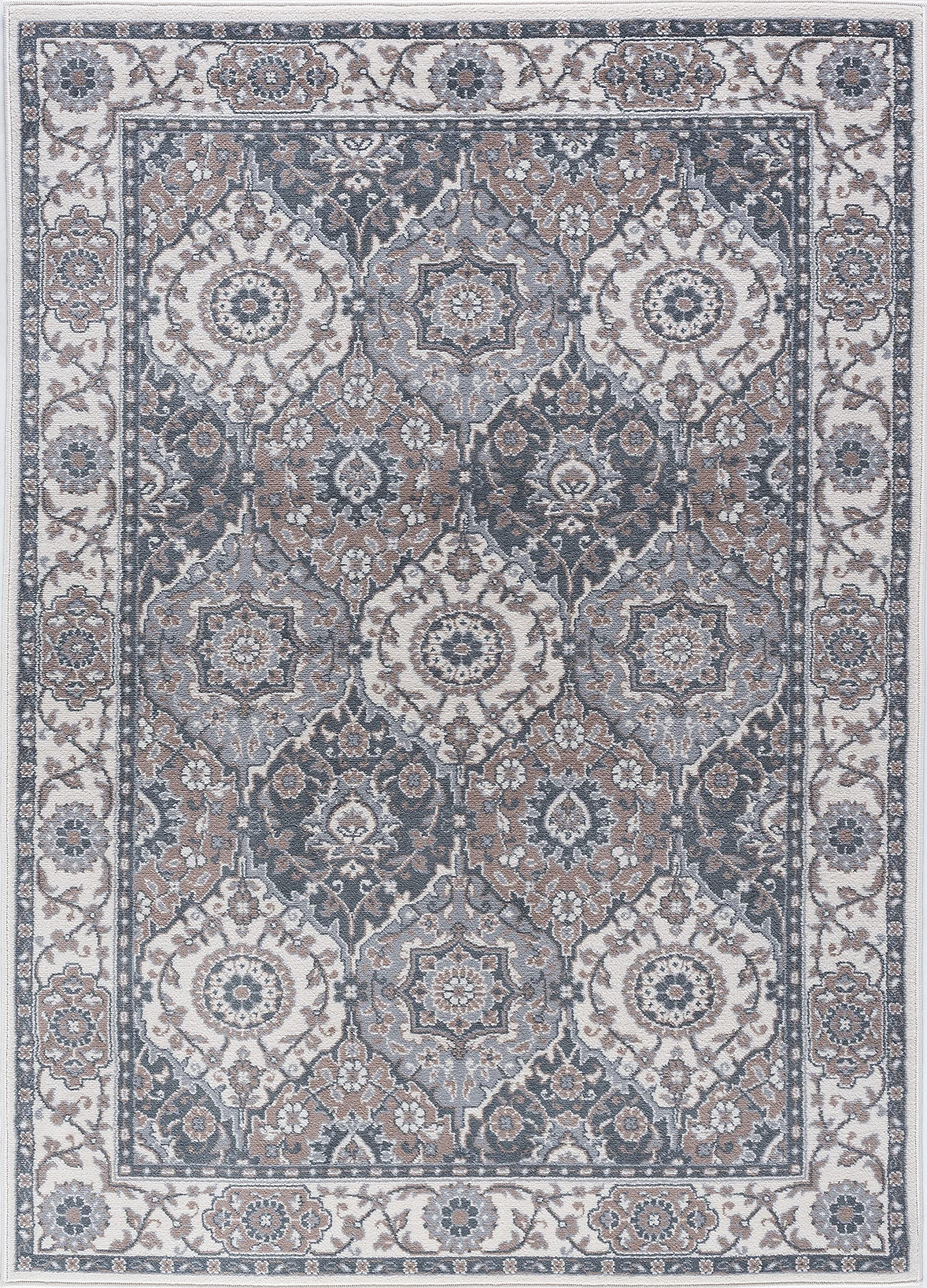 Modern Cream 9x12 Area Rug - Soft Contemporary Large Carpet for Living Room, Bedroom, Dining Room & Entryway - Non-Slip Indoor Floor Mat - Perfect for Home Decor, Apartment & Office Use