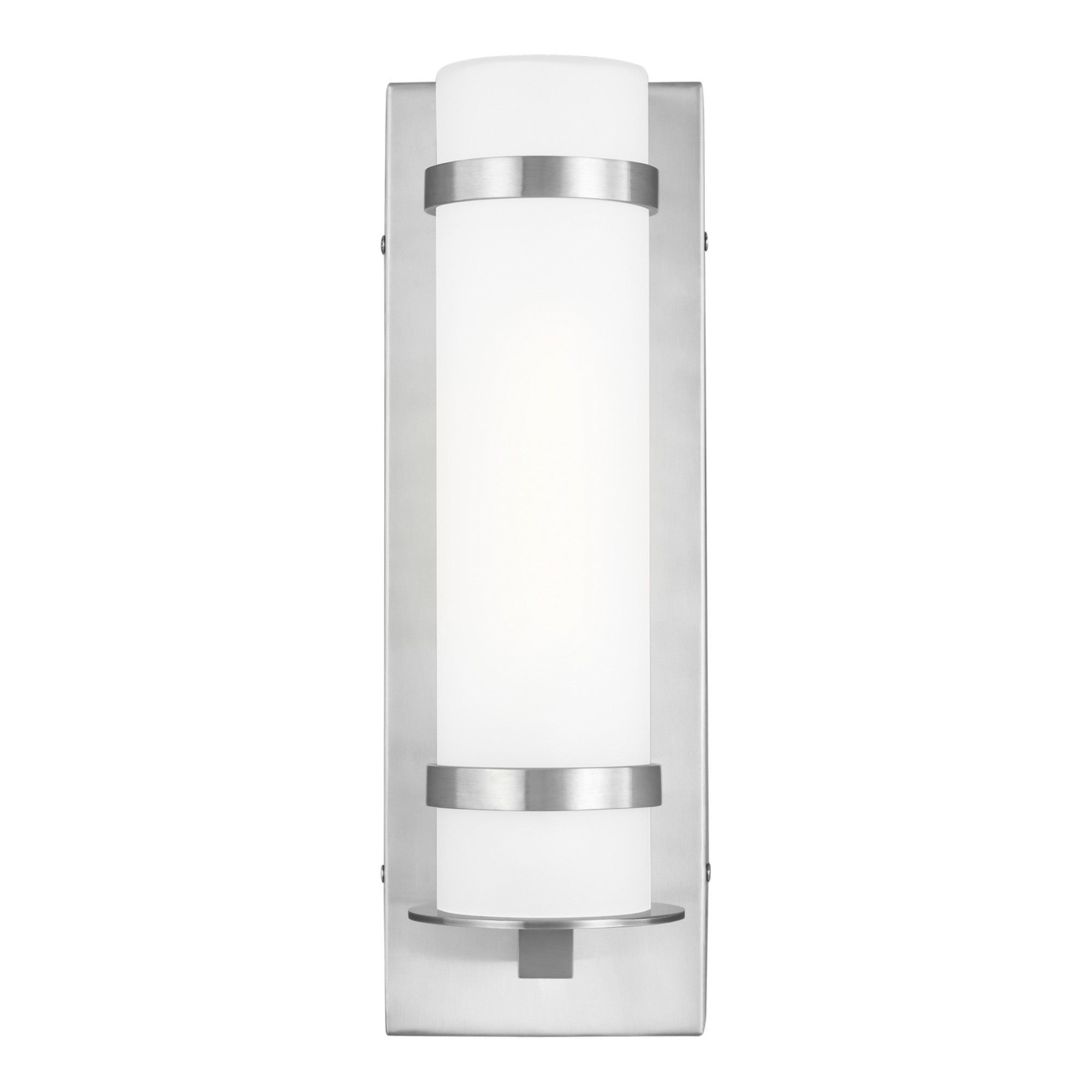 Alban 14 Inch Cylindrical Outdoor Wall Sconce - Aluminum Finish - Weatherproof Exterior Lighting for Porch, Patio, and Garden Decor