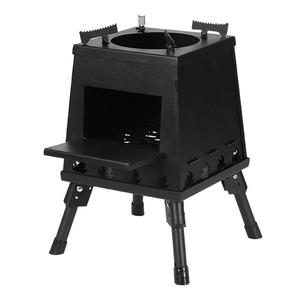 Portable Folding Camp Stove - Compact Wood Burning Stove with Retractable Legs for Camping, Hiking & Backpacking | Outdoor Cooking Gear for Picnics, Emergency Preparedness & Survival Kits