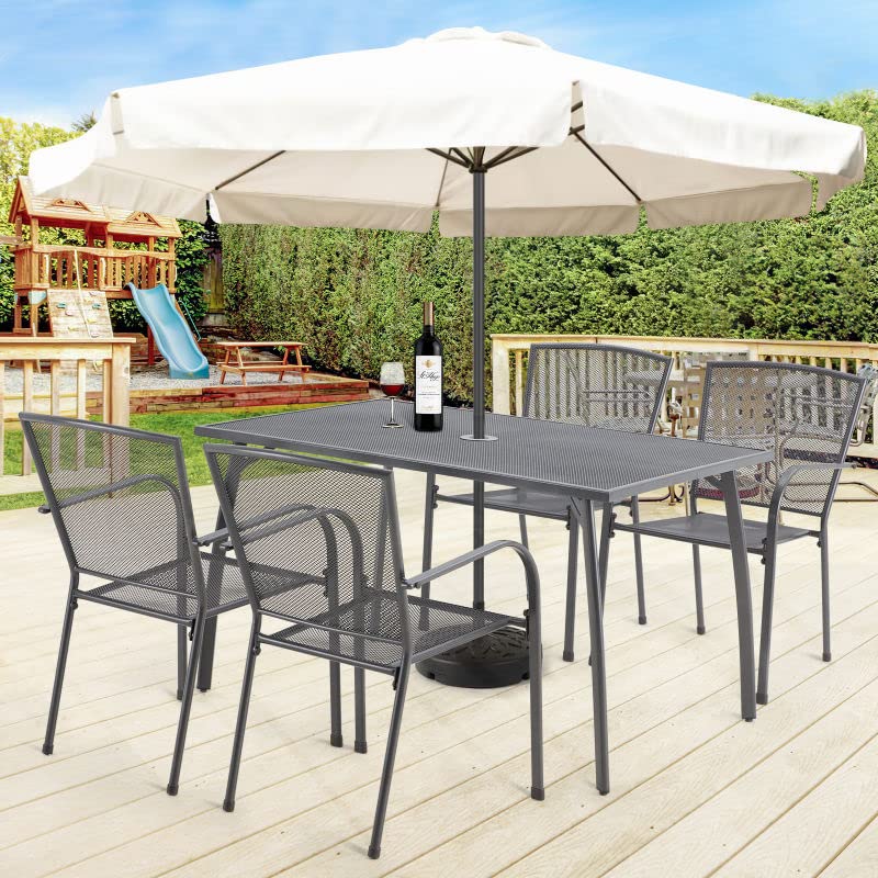 **AECOJOY 5-Piece Outdoor Dining Set - Patio Table & 4 Chairs with 1.73