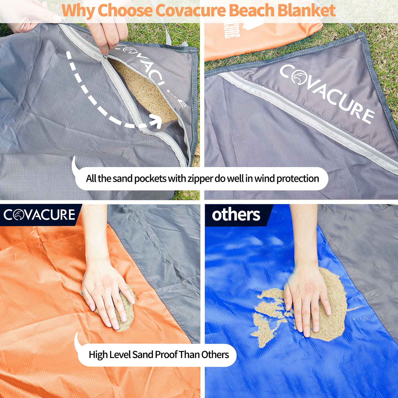 Extra Large Waterproof Beach Blanket 118x108