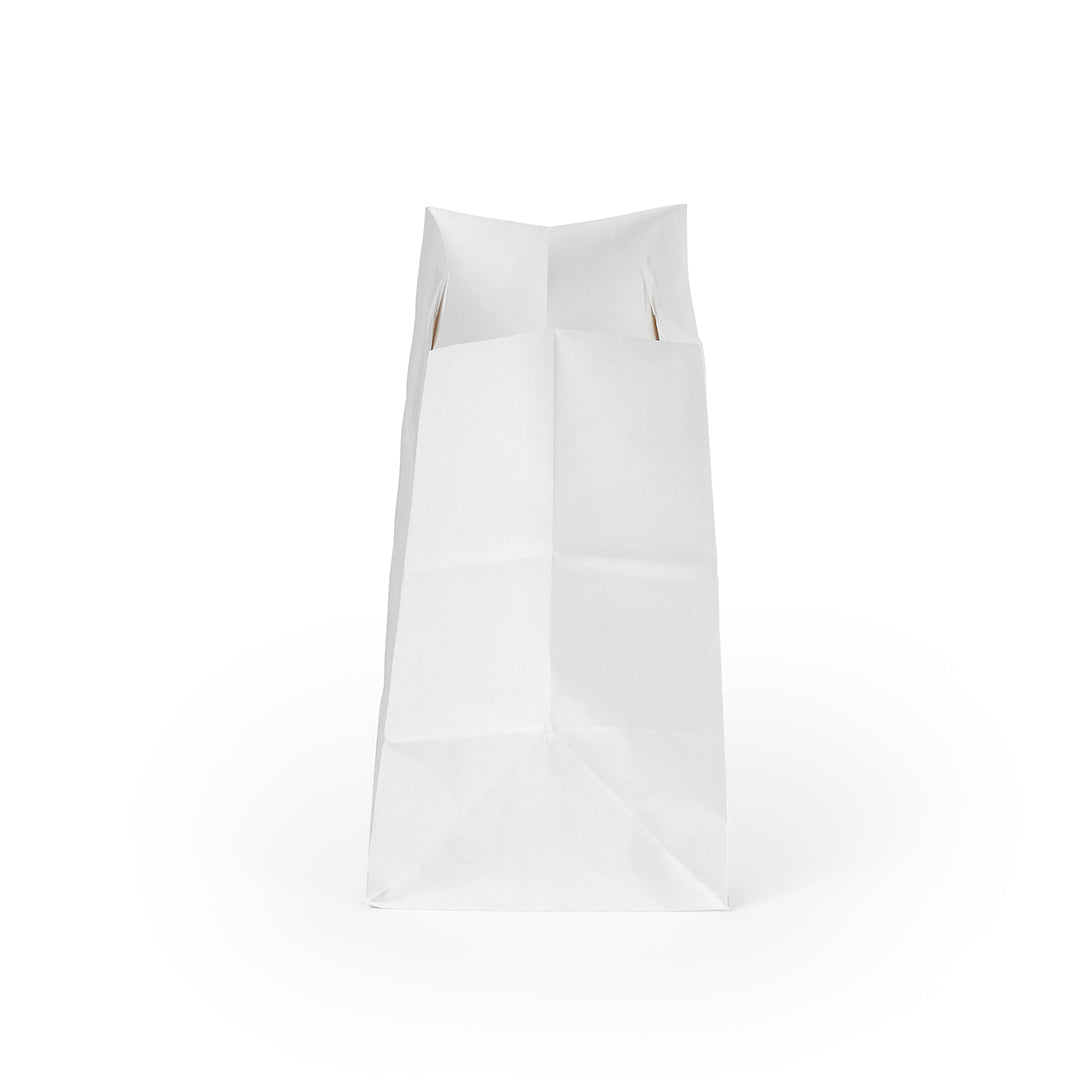 Eco-Friendly White Rectangle Paper Takeout Bags with Handles - 11