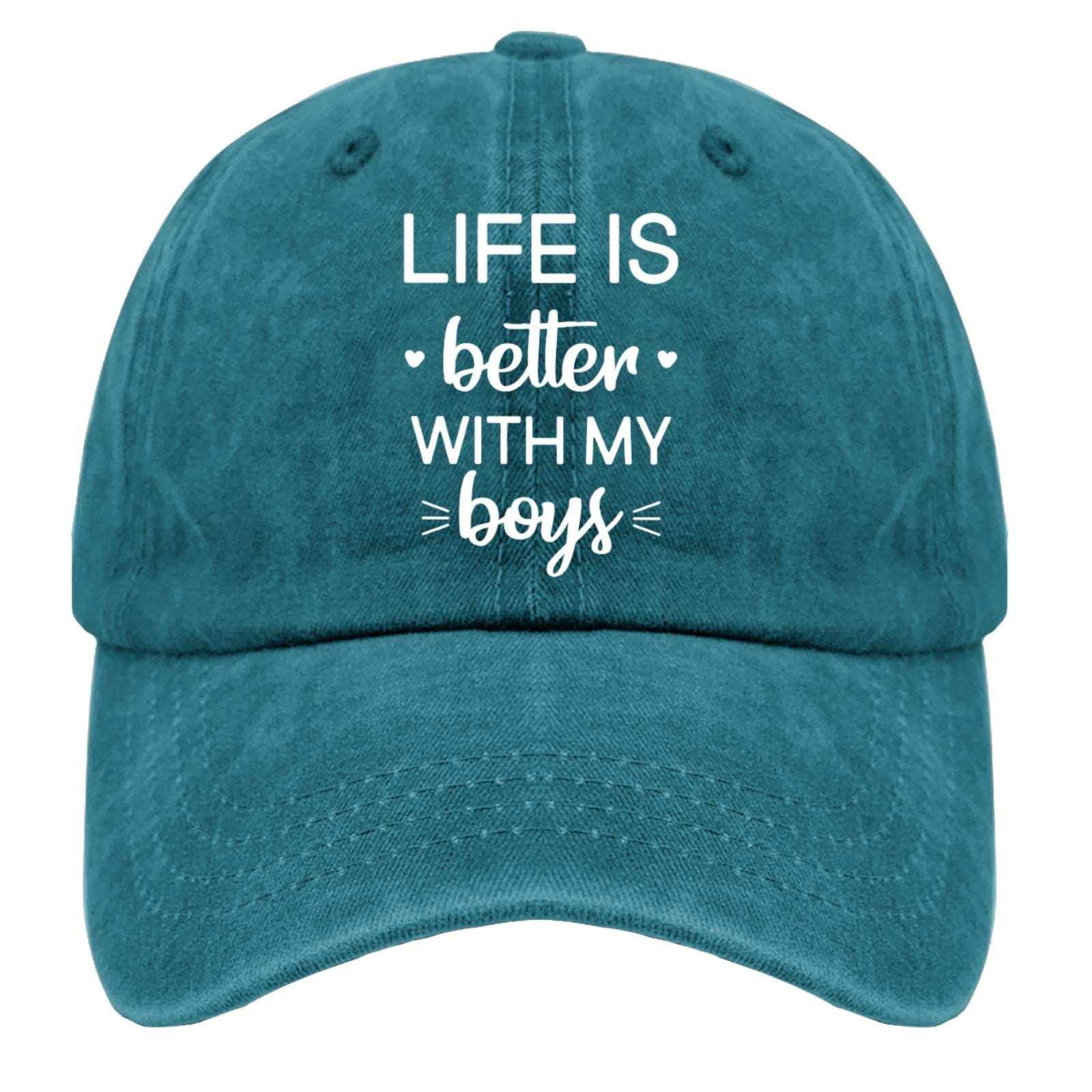 Vintage Cowboy Dad Hat - Adjustable Cotton Baseball Cap for Men | Life is Better with My Boys | Perfect for Camping, Hiking & Outdoor Adventures