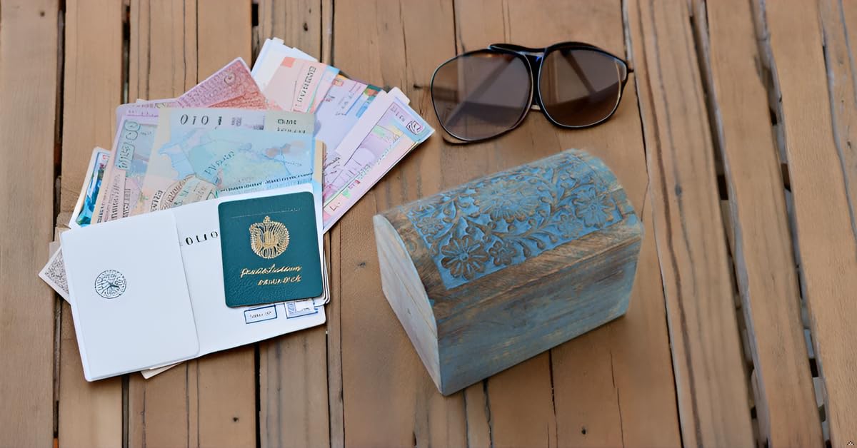Handmade Wooden Jewelry Box with Lock - 9x6 Inch Blue Decorative Treasure Chest for Rings, Necklaces & Watches | Perfect Birthday Gift, Jewelry Organizer & Keepsake Box for Women - Home Decor, Wedding Gift & Travel Storage