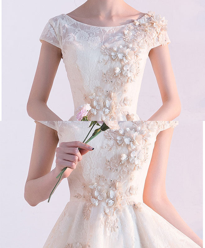 Champagne A-Line Tulle Lace Short Prom Dress for Homecoming - Elegant Party Gown for Prom Night, Sweet 16, Quinceañera & Formal Events