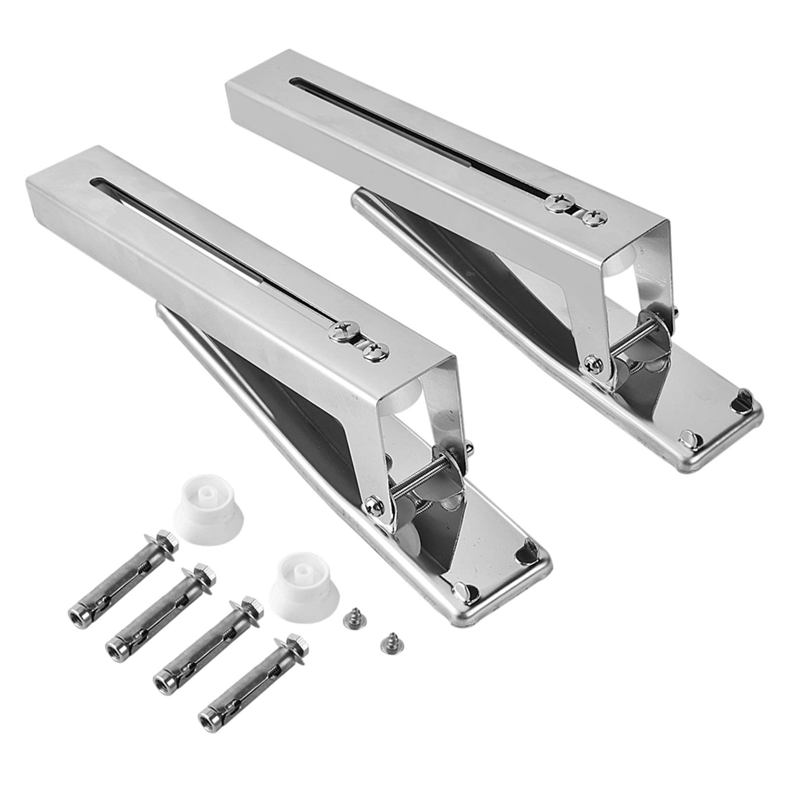Stainless Steel Microwave Oven Rack - Foldable Wall Mount Shelf Bracket Holds 35kg/77lbs - Space Saving Kitchen Organizer for Microwave, Spices & Utensils - Perfect for Small Apartments & RVs