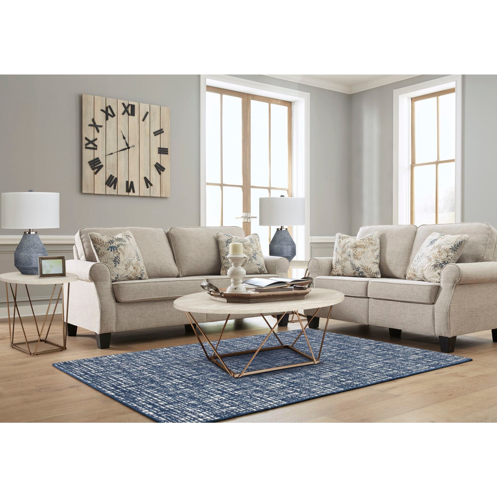 Alessio Loveseat in Sesame - Modern Fabric Sofa for Living Room, Lounge & Small Spaces - Comfortable 2-Seater Couch with Soft Upholstery