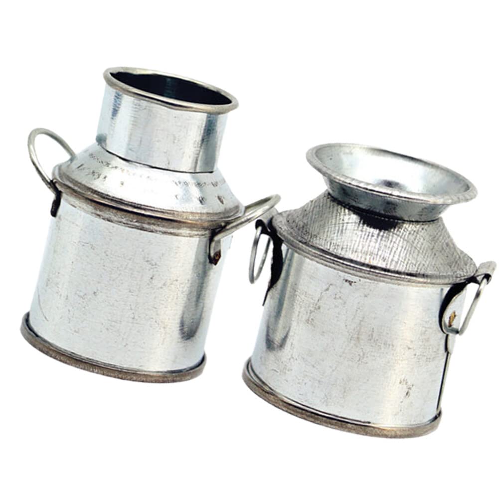 2PCS Miniature Buckets for Tiny House Decor, Mini Flower Vases, DIY Centerpieces - Perfect for Fairy Gardens, Dollhouse Accessories, and Wedding Table Decorations