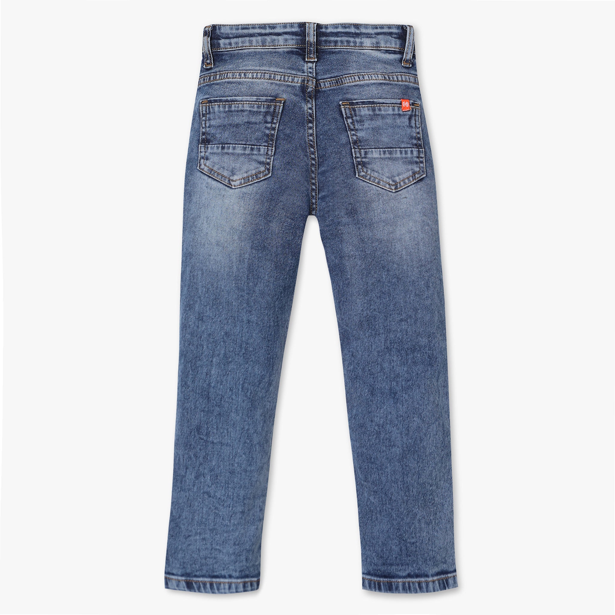 Boys Slim Fit Distressed Washed Printed Jeans - Trendy Denim Pants for Casual Wear, School & Outings