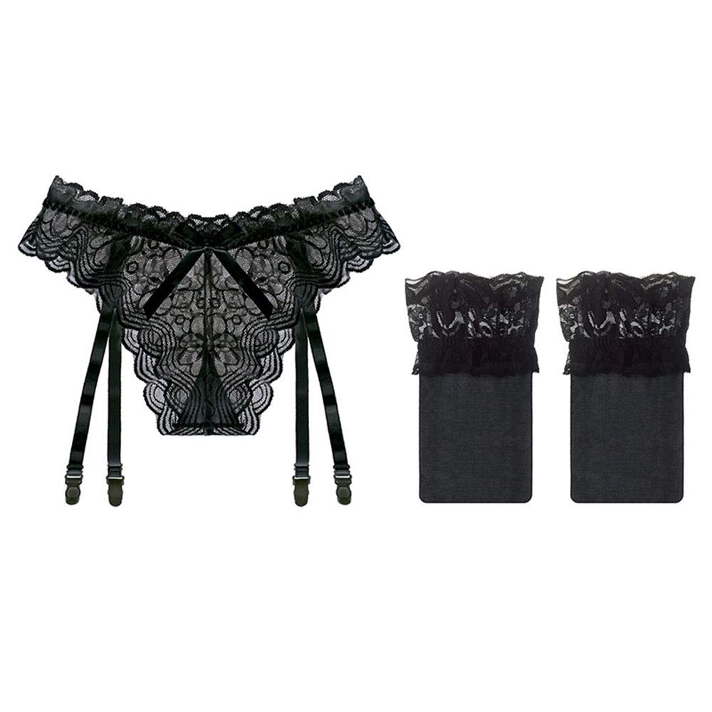 Sexy Ultra-Thin Lace Garter Belt & Stockings Set - One-Piece Full Lace Temptation Underwear for Women | Perfect for Bridal Lingerie, Boudoir Photography & Romantic Nights