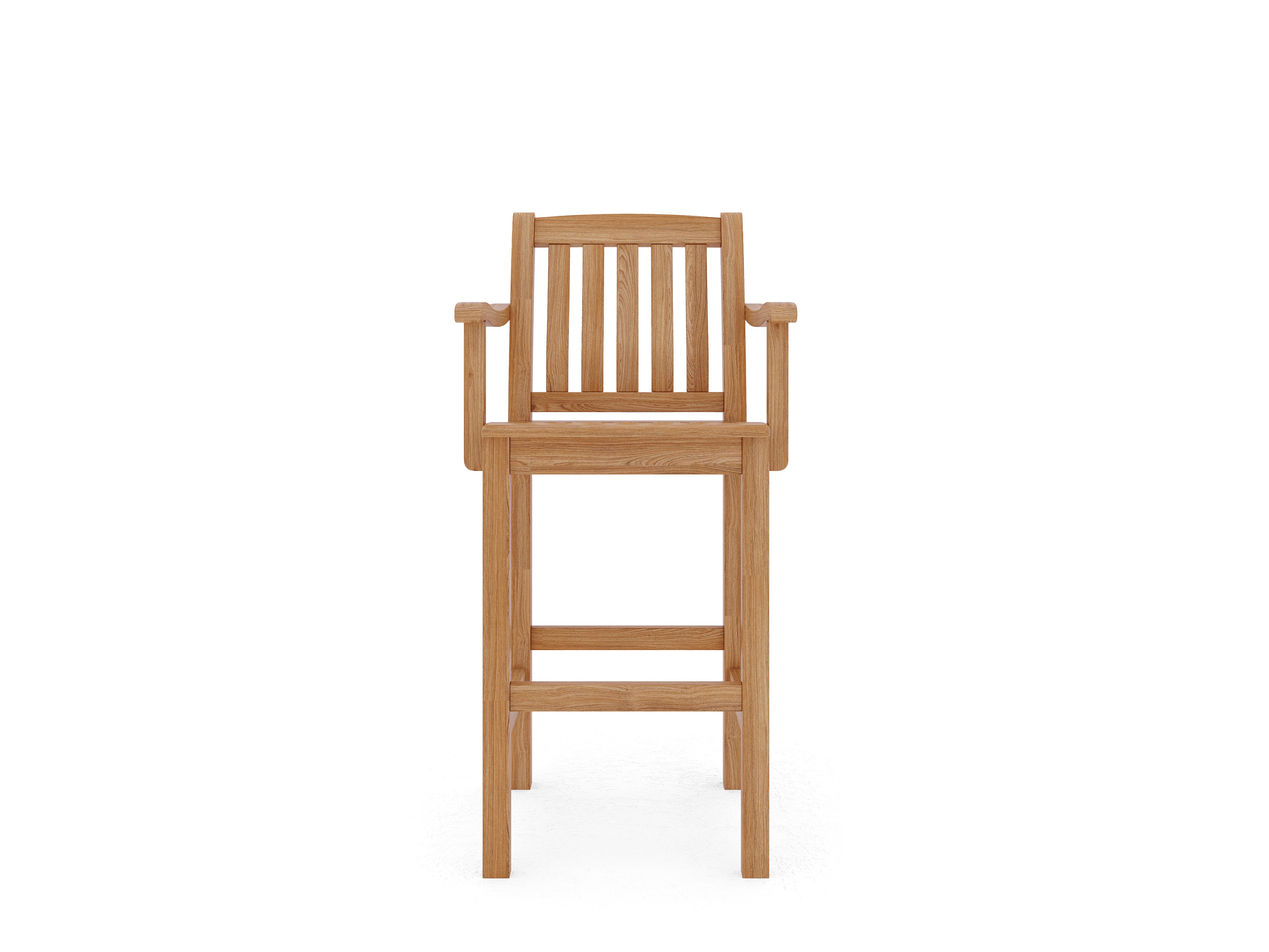 Michele 3-Piece Square Teak Outdoor Bar Height Dining Set with Armchairs - Patio, Deck, Garden, Poolside Furniture for Outdoor Entertaining
