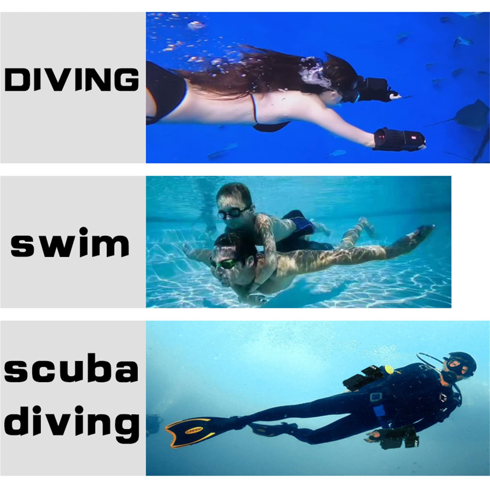 65ft Waterproof Underwater Scooter - Hands-Free Arm Mounted Sea Scooter for Snorkeling, Swimming & Scuba Diving | Portable Diving Gear with Accelerator Control | Perfect for Ocean Exploration, Pool Fun & Underwater Adventures