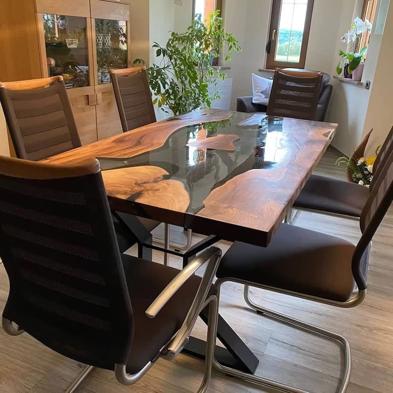Custom Epoxy River Dining Table - 72
