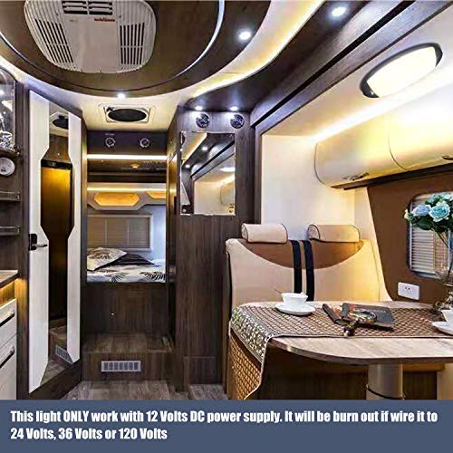 12V RV LED Ceiling Light with Switch & Motion Sensor - Puck Light for RV, Motorhome, Camper, Caravan, Trailer & Boat Interior Lighting | Perfect for Nighttime Navigation & Energy-Efficient Illumination