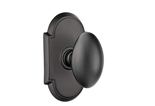 Emtek Full Dummy Set - Style 8 Rosette with Egg Knob in Flat Black (US19) | Premium Cabinet Hardware for Modern Kitchens & Bathrooms