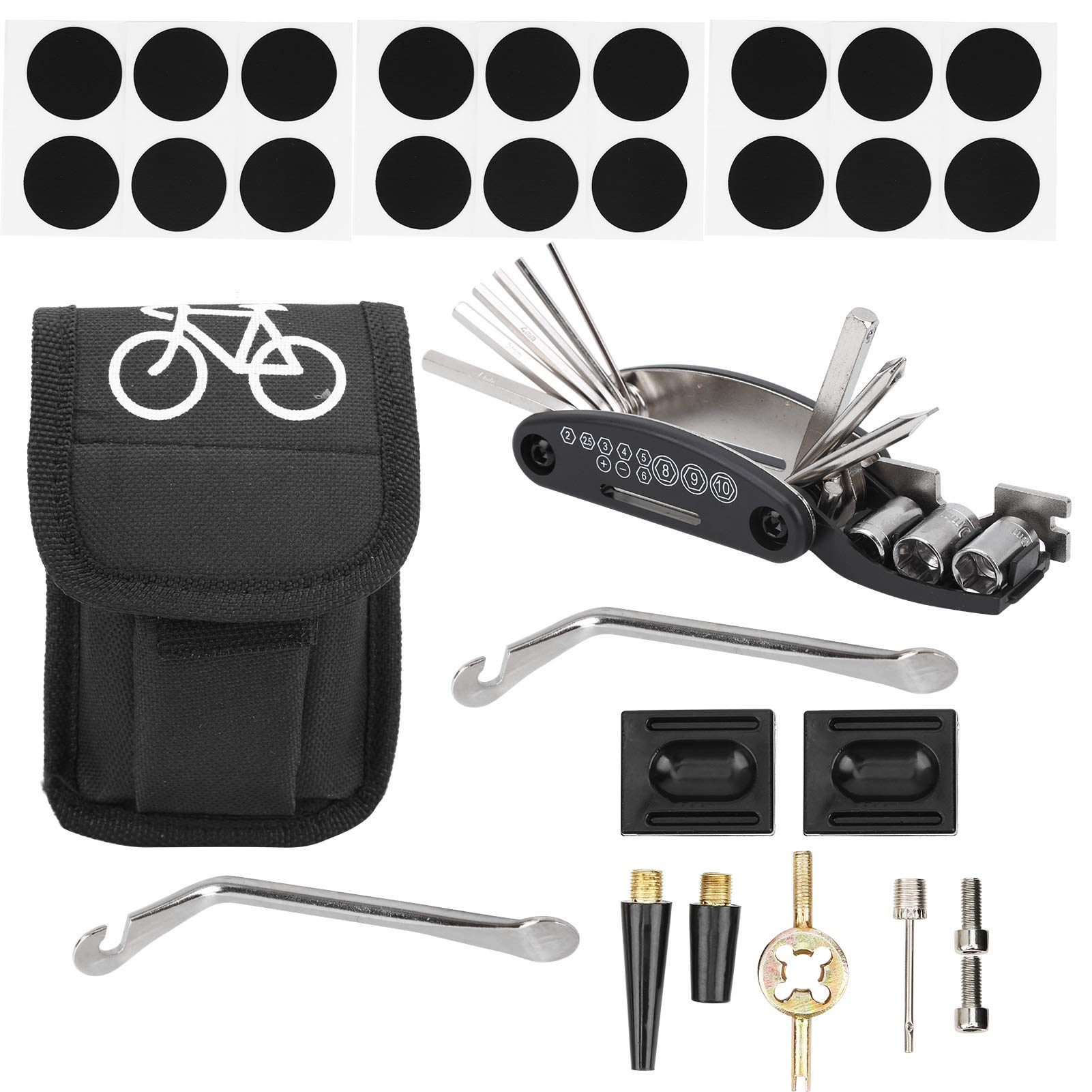 Portable Bike Tire Repair Kit - Multifunction Bicycle Puncture Repair Tool for Road, Mountain & Home Bikes - Perfect for Emergency Repairs & On-the-Go Maintenance