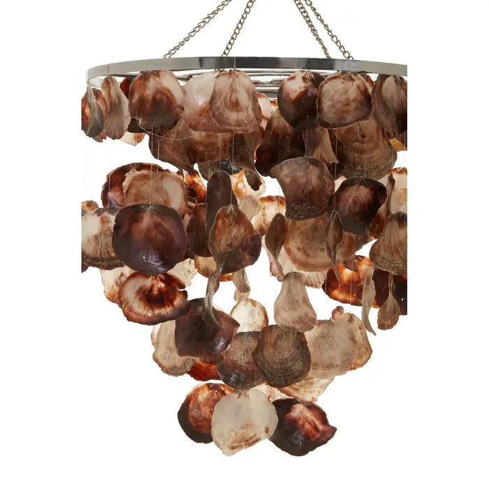 Natural Sea Shell Pendant Light - Handmade Bowral Shell Chandelier for Beach House, Coastal Decor & Boho Bedroom Lighting