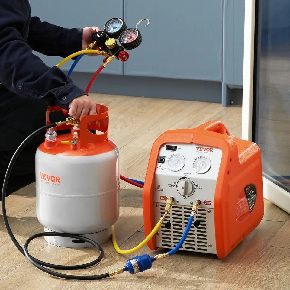 30lb Refrigerant Recovery Tank with Floating Switch - Heavy Duty Cylinder for HVAC & AC Repair | Professional Use in Automotive, Commercial & Residential Cooling Systems