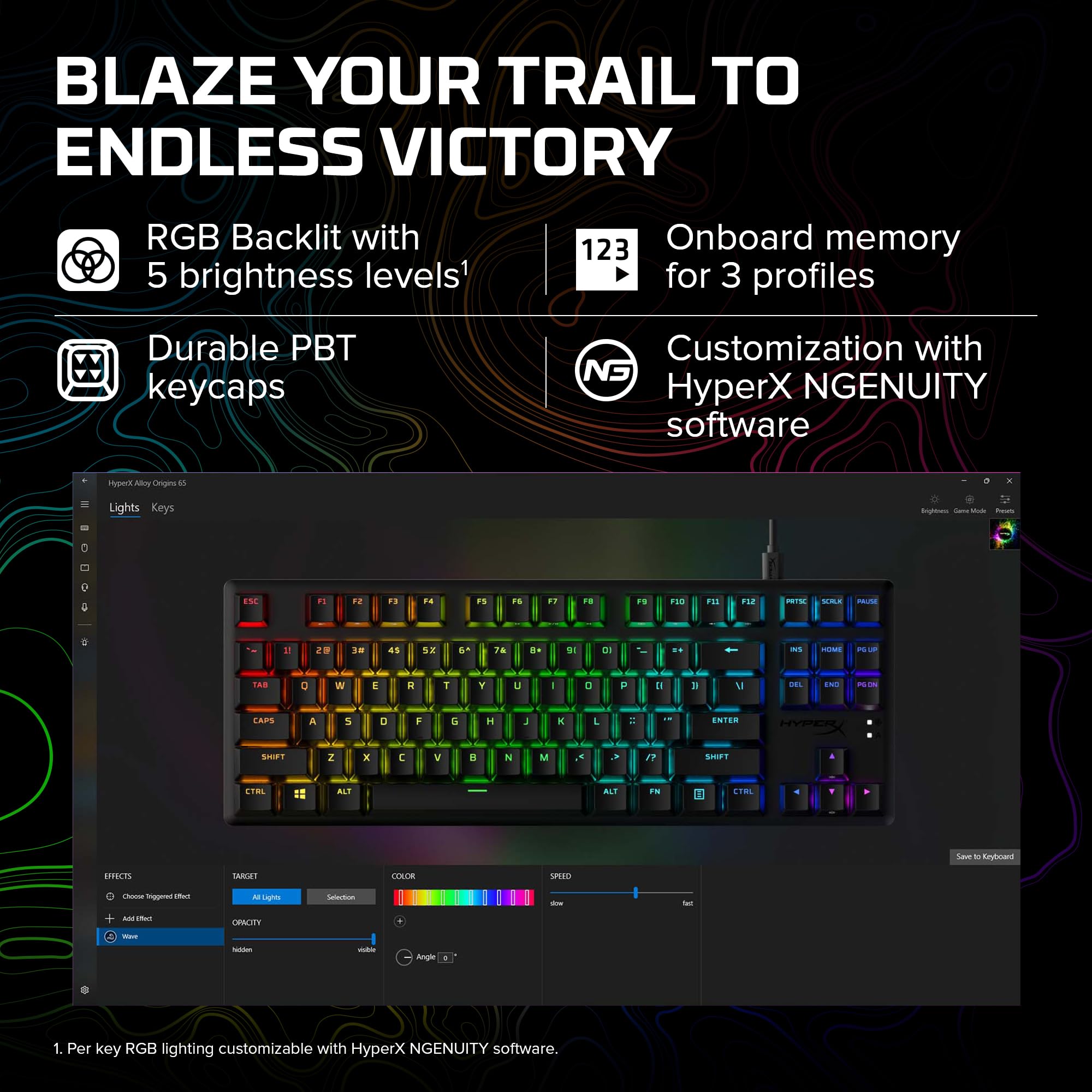 HyperX Alloy Origins Core PBT Mechanical Gaming Keyboard - RGB, Compact & Durable for Esports & Office