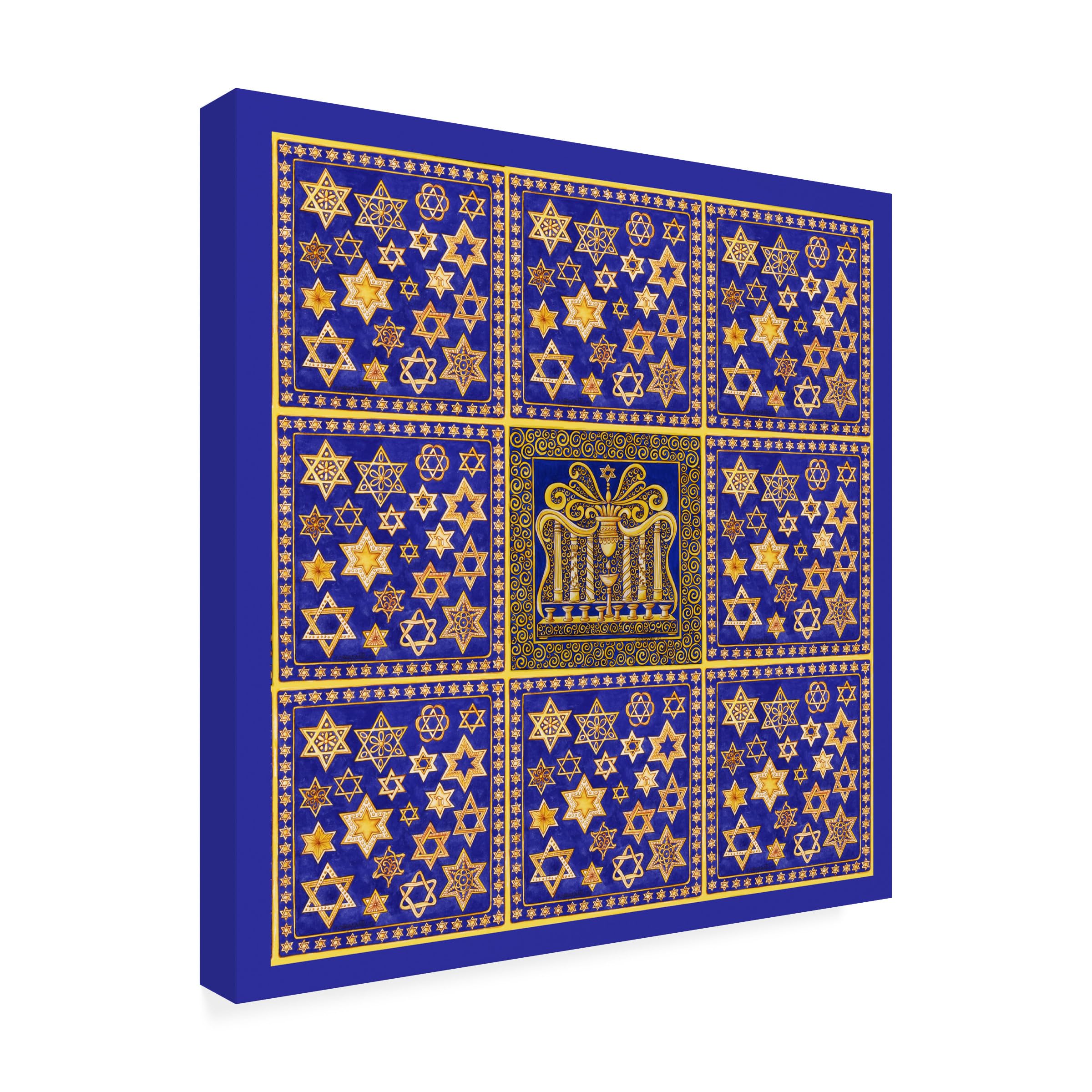 Trademark Fine Art 'Hanukah Wrap' Canvas Art by Andrea Strongwater - Jewish Holiday Decor, Hanukkah Gift Idea for Home & Office Wall Decor