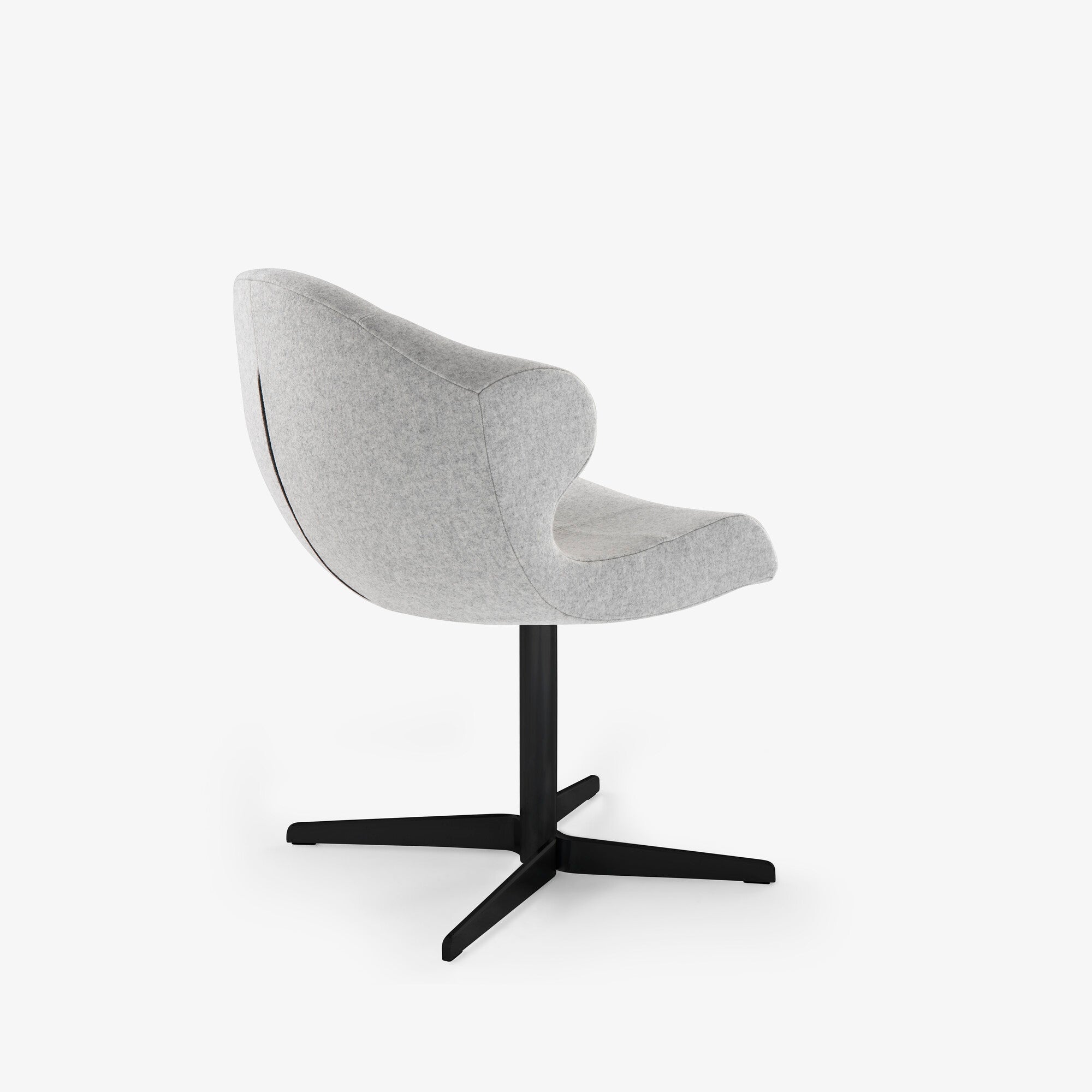 Alster Carver Chair with Central Pedestal Base in Matte Black - Modern Office & Dining Room Seating Solution