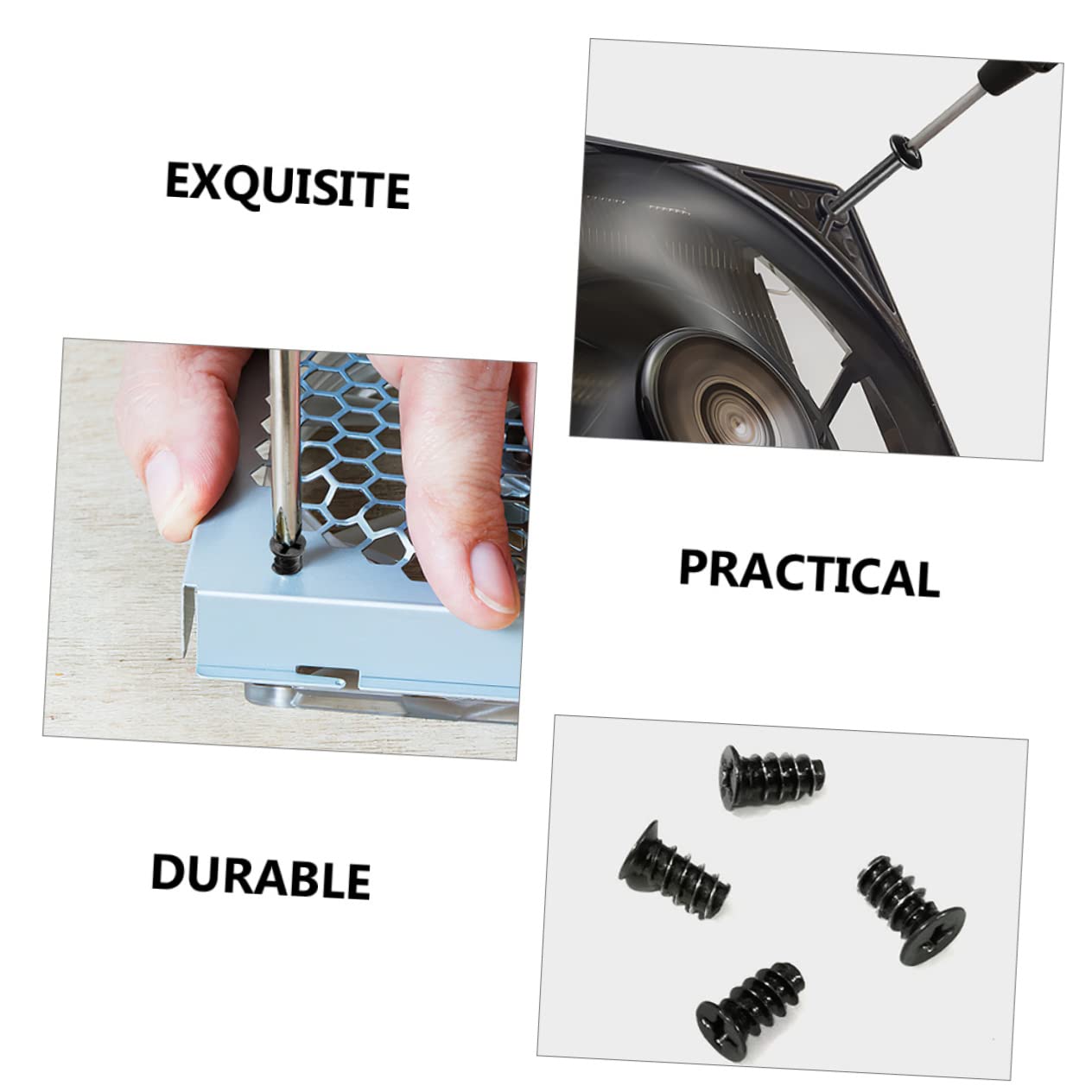 Uonlytech 4 Sets Computer Case Fan Mount Screws - Standard Flat Head & Cross Head Screws for PC Cooling Fan Installation | Perfect for Gaming PC Builds, Computer Upgrades & DIY Case Mods