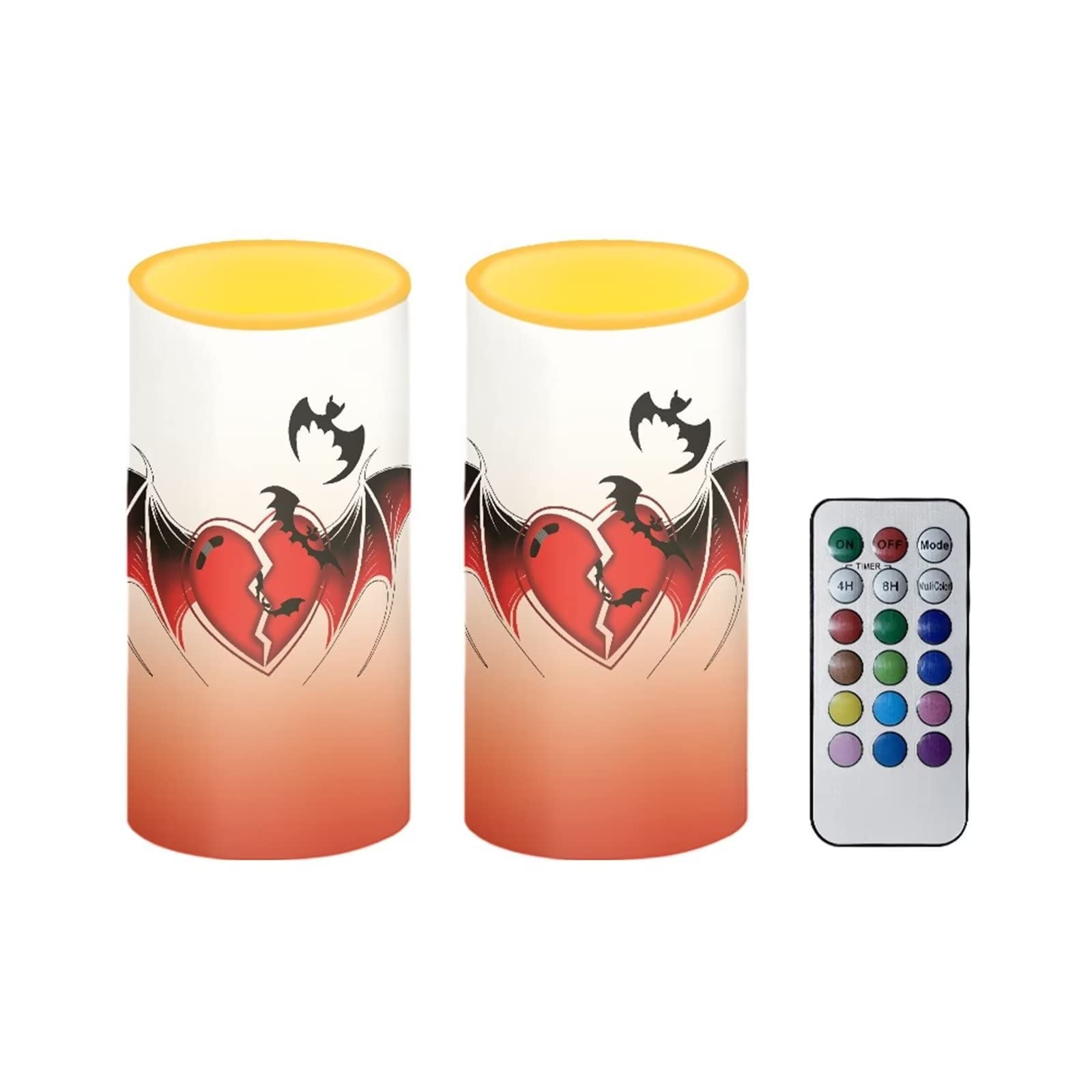 Flameless LED Candles with Timer - Waterproof Battery Operated Fake Candles (2 Pack) - Halloween Decorations for Party, Home, Wedding & Outdoor Use