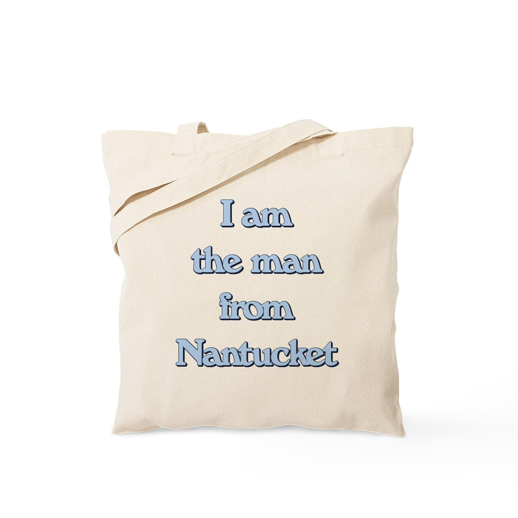 CafePress 'I Am The Man From Nantucket' Natural Canvas Tote Bag - Reusable Grocery Shopping Bag for Beach, Market & Everyday Use